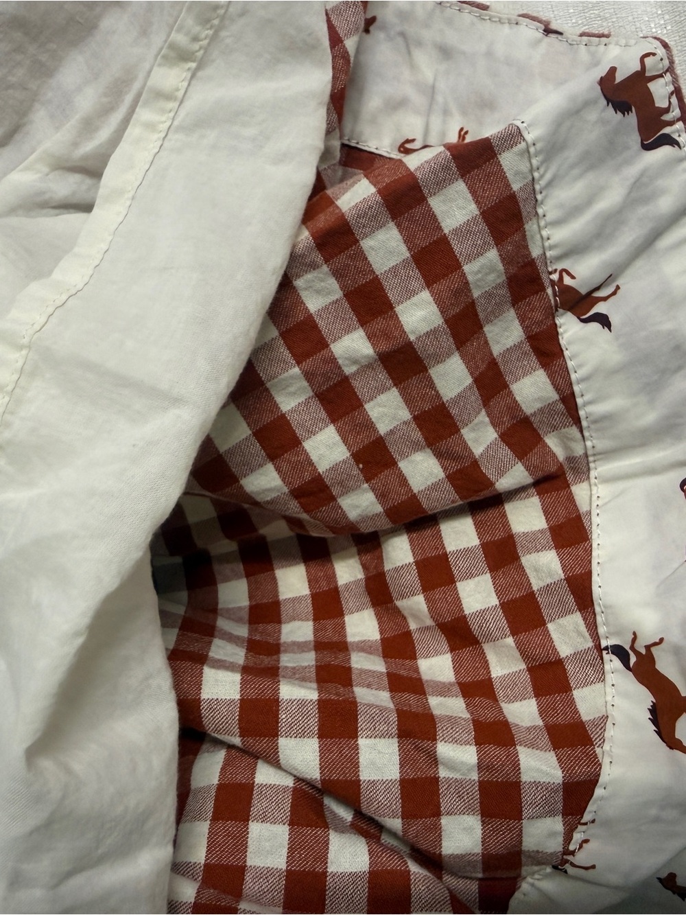 Pink Chicken Theodore Rust and White Gingham Smocked Waist Skirt - Picture 5 of 6